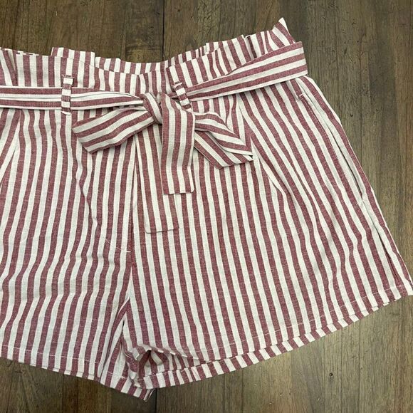 Love Tree Striped Paper Bag Shorts - Picture 6 of 12